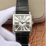 franck muller master square lederband 32mm weiss Saphire 