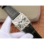 franck muller master square lederband 32mm weiss Saphire 