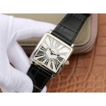 franck muller master square lederband 32mm weiss Saphire 