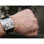 franck muller master square lederband 32mm weiss Saphire 