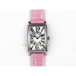 franck muller long island  36mm lederband weiss