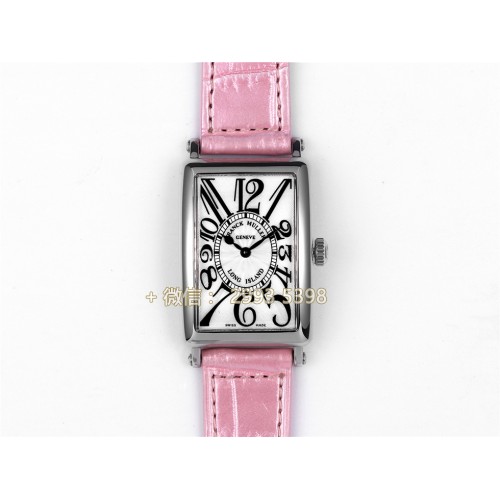 franck muller long island  36mm lederband weiss