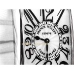 franck muller long island  36mm lederband weiss