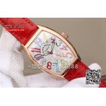 franck muller color dreams Rose Gold rotes  lederband 