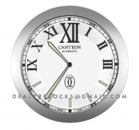 Cartier Calibre römische Zahlen weiss stahl wanduhr 