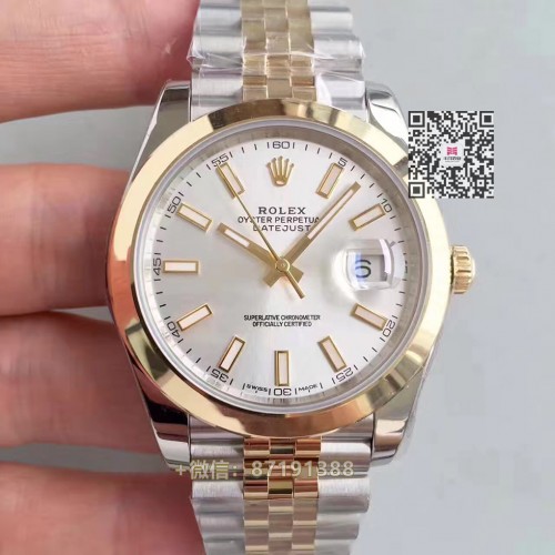 Rolex Noob factory 126303  two tone  41mm  weißes Zifferblatt replica 