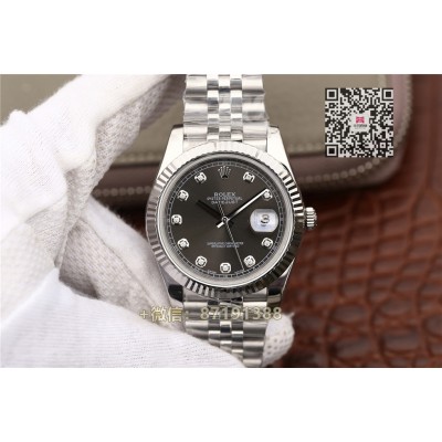 Rolex datejust   Noob Factory 126334 grau diamond replica