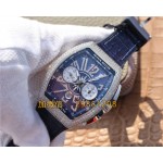 Franck Muller Vanguard blau 44mm Lederband  diamond