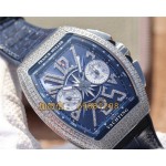 Franck Muller Vanguard blau 44mm Lederband  diamond