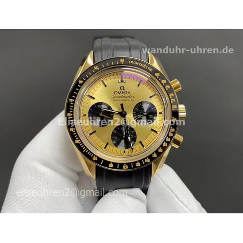 Omega Speedmaster Moonwatch Moonshine Gelbgold-Kautschukarmband