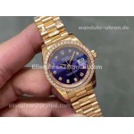 Rolex Damen Datejust Diamanten Lünette lila Zifferblatt Roségold