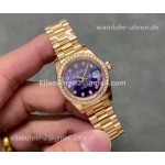 Rolex Damen Datejust Diamanten Lünette lila Zifferblatt Roségold