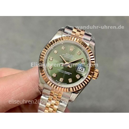 Rolex Lady Datejust grüne Diamanten JUB 279171 Zweifarbig