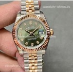 Rolex Lady Datejust grüne Diamanten JUB 279171 Zweifarbig