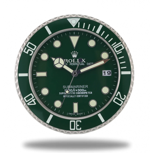 Rolex Submariner Grün  Hulk leises uhrwerk Wanduhr