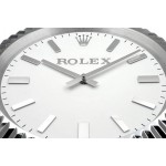 Rolex Classic  Silber Weiß no date  esszimmer wanduhr 