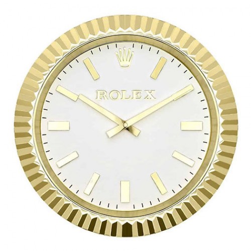 Rolex Classic  Gold weiß no date Wanduhr