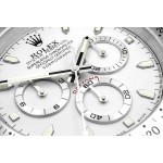 Rolex Daytona Silber  Weiß geräuschlos  Wanduhr