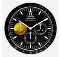 Omega Speedmaster Apollo Xl  Edelstahl leuchtend Wanduhr